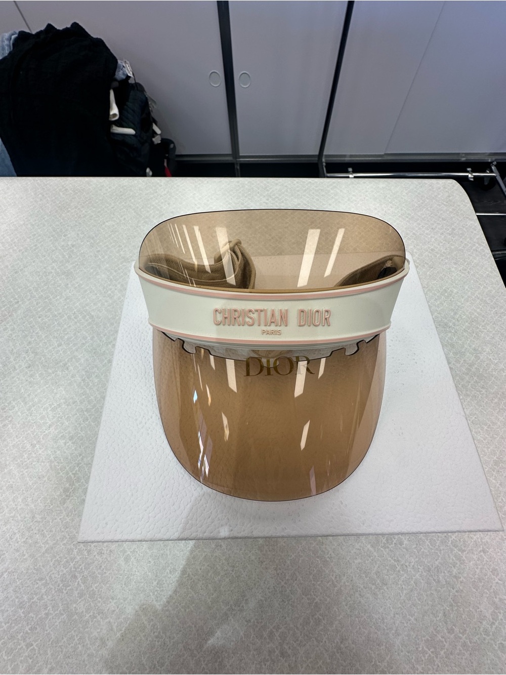 Dior Cream and Brown Shield Visor